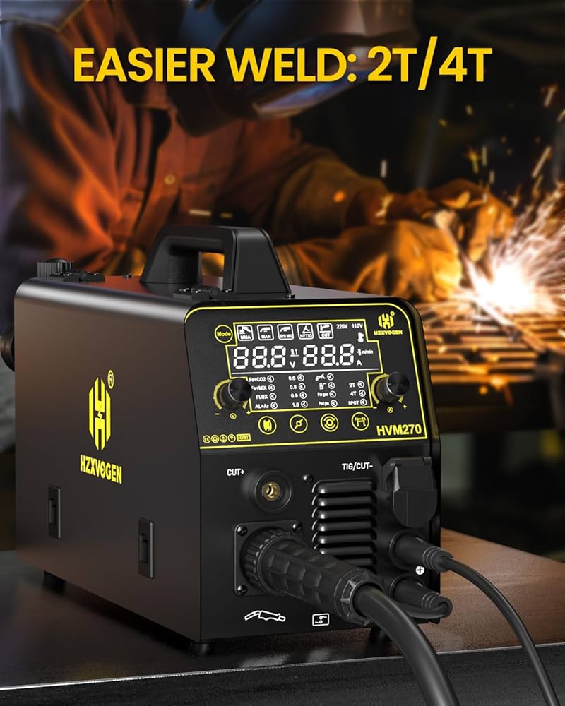 H HZXVOGEN MIG Welder, 200A Plasma Cutter Welder Combo, 7 In